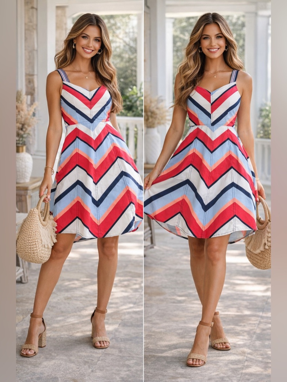 Anthropologie Red, White & Blue!  Striped Sundress NWT July 4th! Summer Cookout!
